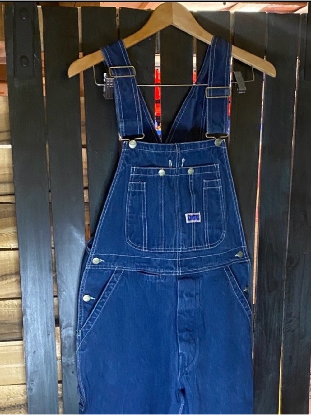 Big Smith Blue Denim carpenter Overalls size 32x30  hammer loop tool pockets